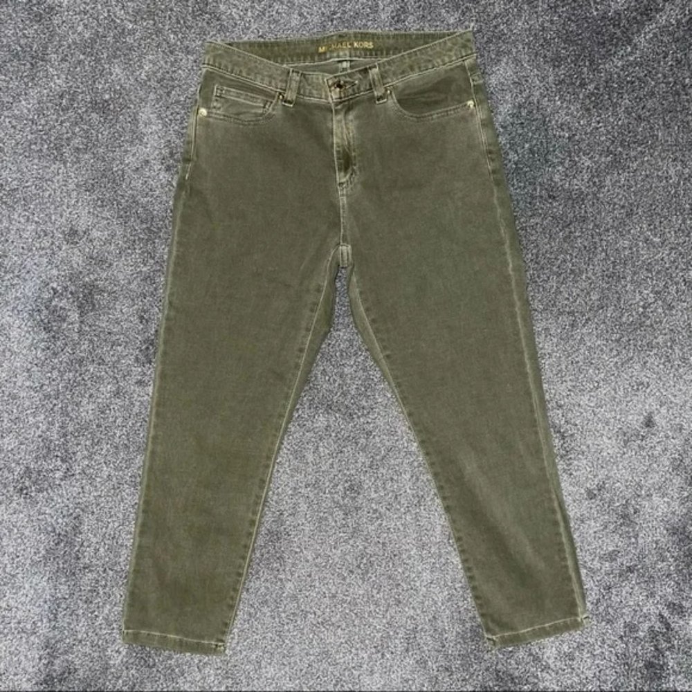 Michael Kors Women’s Size 6 Izzy Cropped Skinny Jeans Green